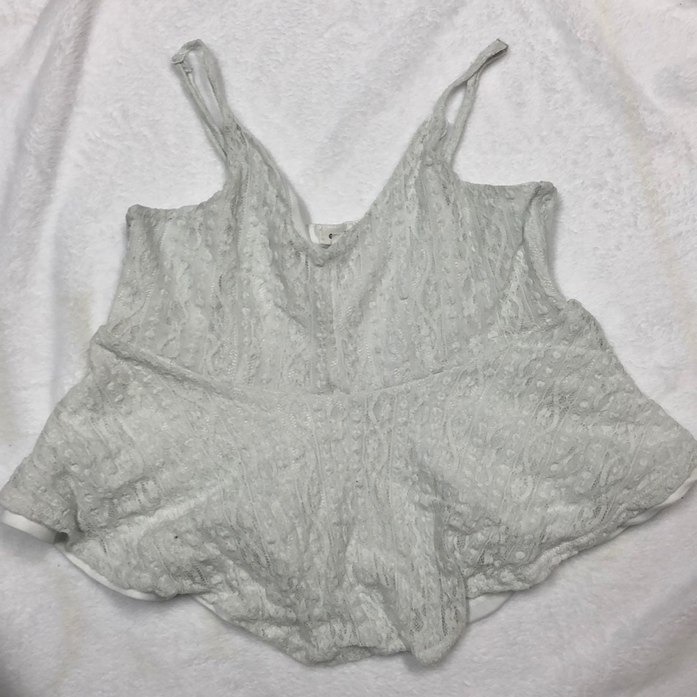 White lace tank top